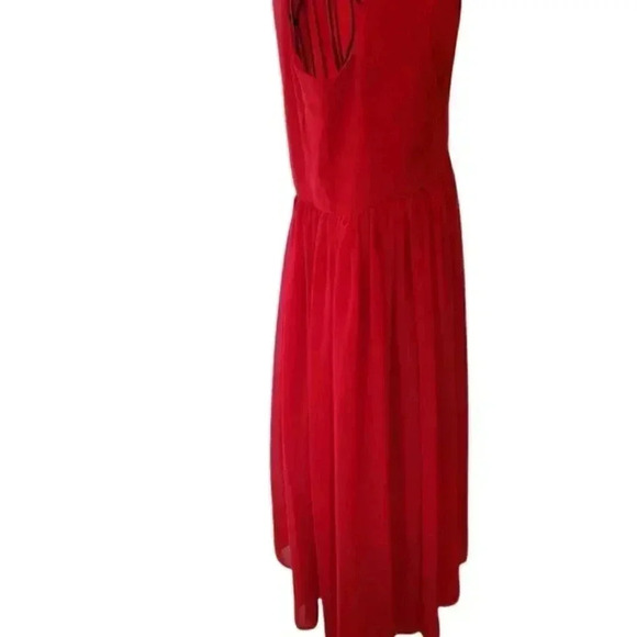 Coldwater Creek NWT Sleeveless Cocktail Chiffon Dreams Dress in Red size 14 - Picture 3 of 14